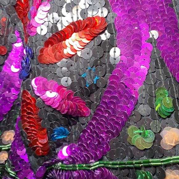 Unbranded Vintage Colorful Sequin Women's Silk Blazer - Picture 12 of 13